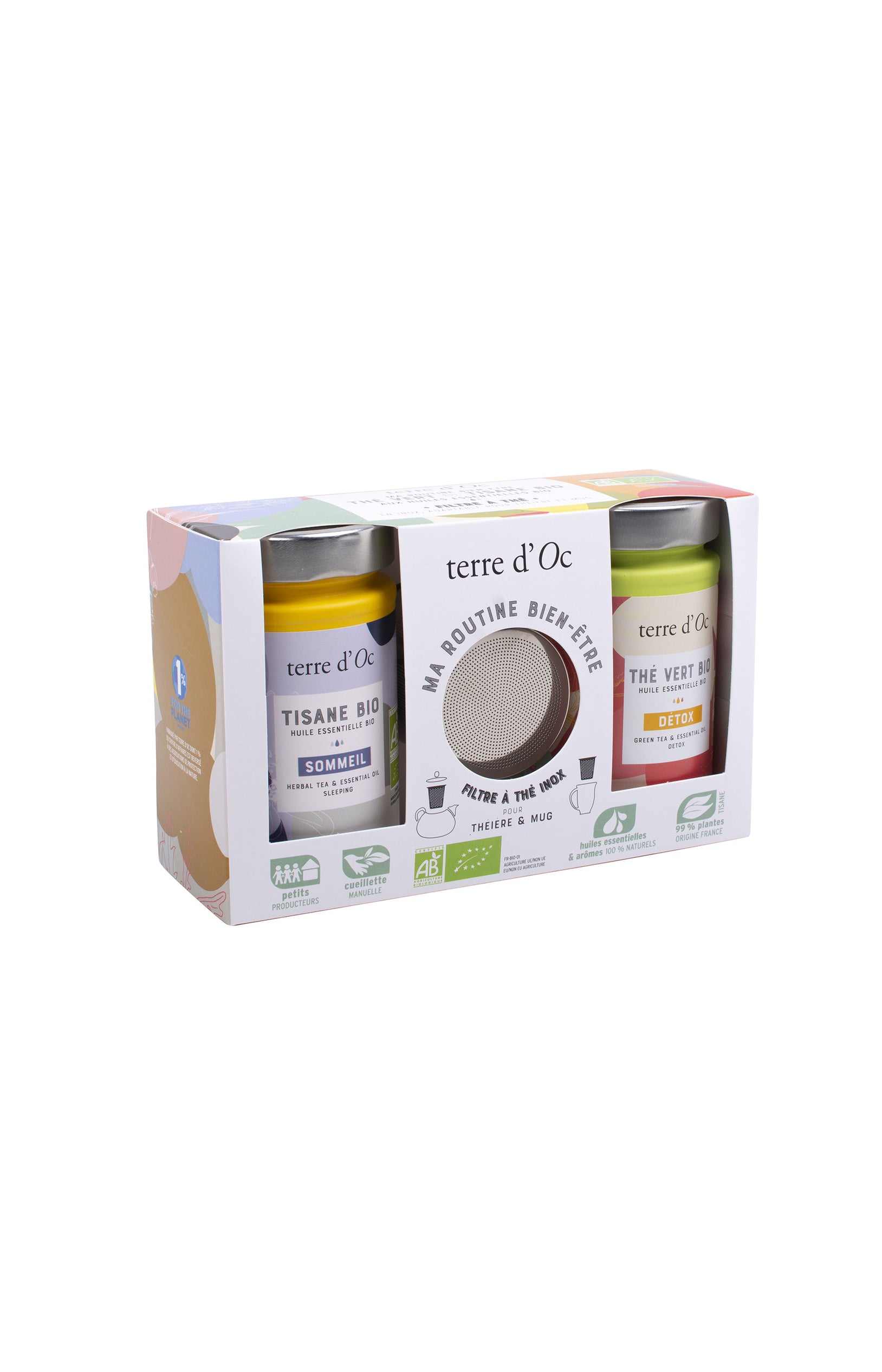Coffret tisane sommeil & thé bio detox + filtre à thé