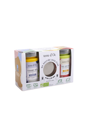 Coffret tisane sommeil & thé bio detox + filtre à thé