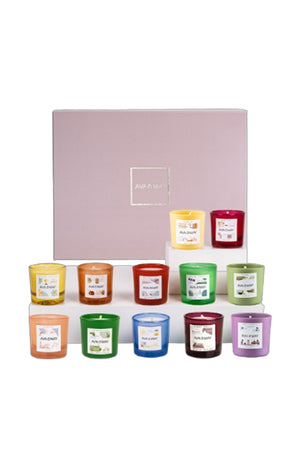 Mini Coffret de 12 bougies - City Trip - Notes Boisées / Fleuries