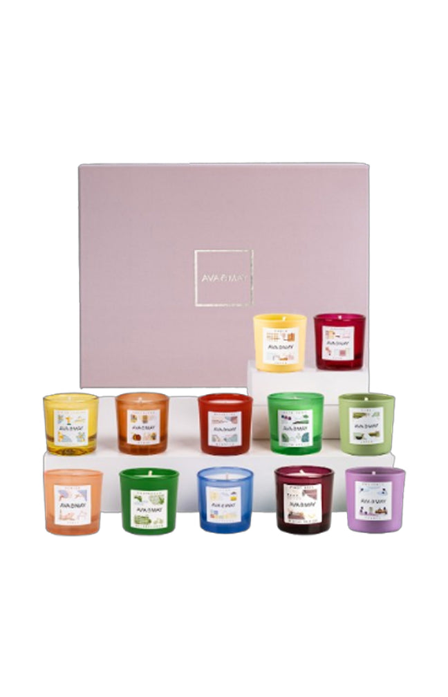 Mini Coffret de 12 bougies - City Trip - Notes Boisées / Fleuries