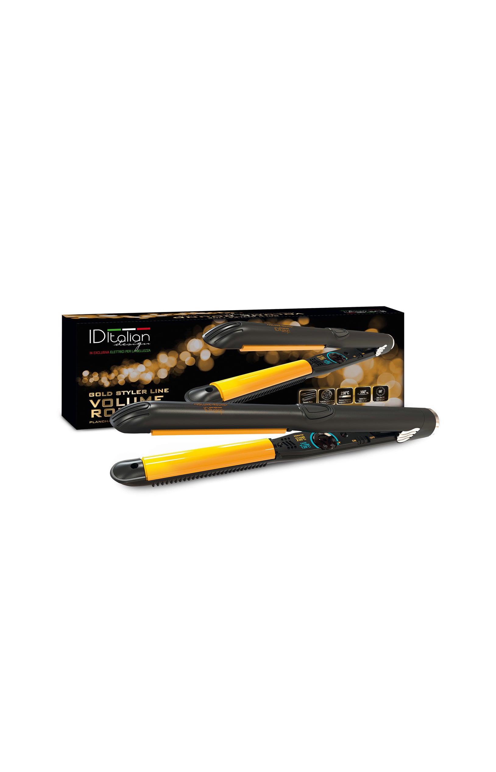 Fer à lisser professionnel Gold Styler Volume Round - Plaques pivotantes - 65W