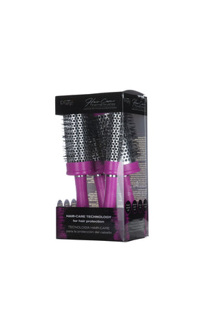 Lot de 4 brosses thermiques rondes - rose