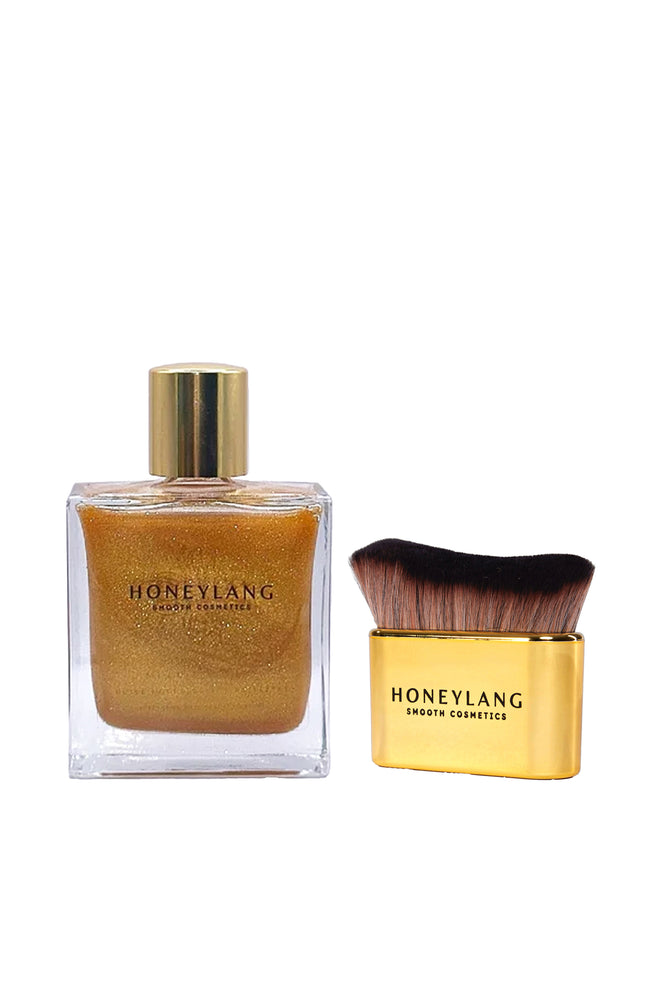 Huile pailleté & accessoire de massage corporel