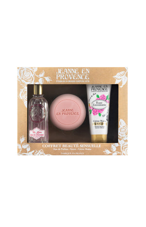 Coffret Beauté sensuelle - Eau de parfum, Crème mains & Savon solide