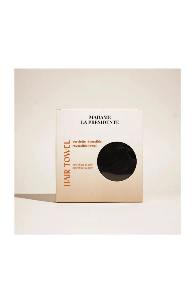 Serviette réversible microfibre & satin - Cheveux