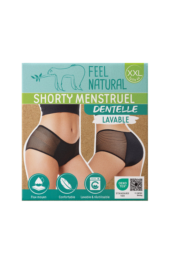 Shorty menstruel - Dentelle