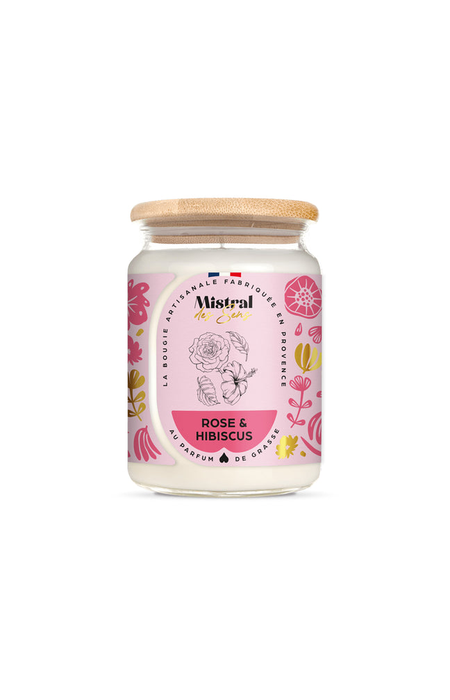 Bougie parfumée - Rose & Hibiscus - 700 ml