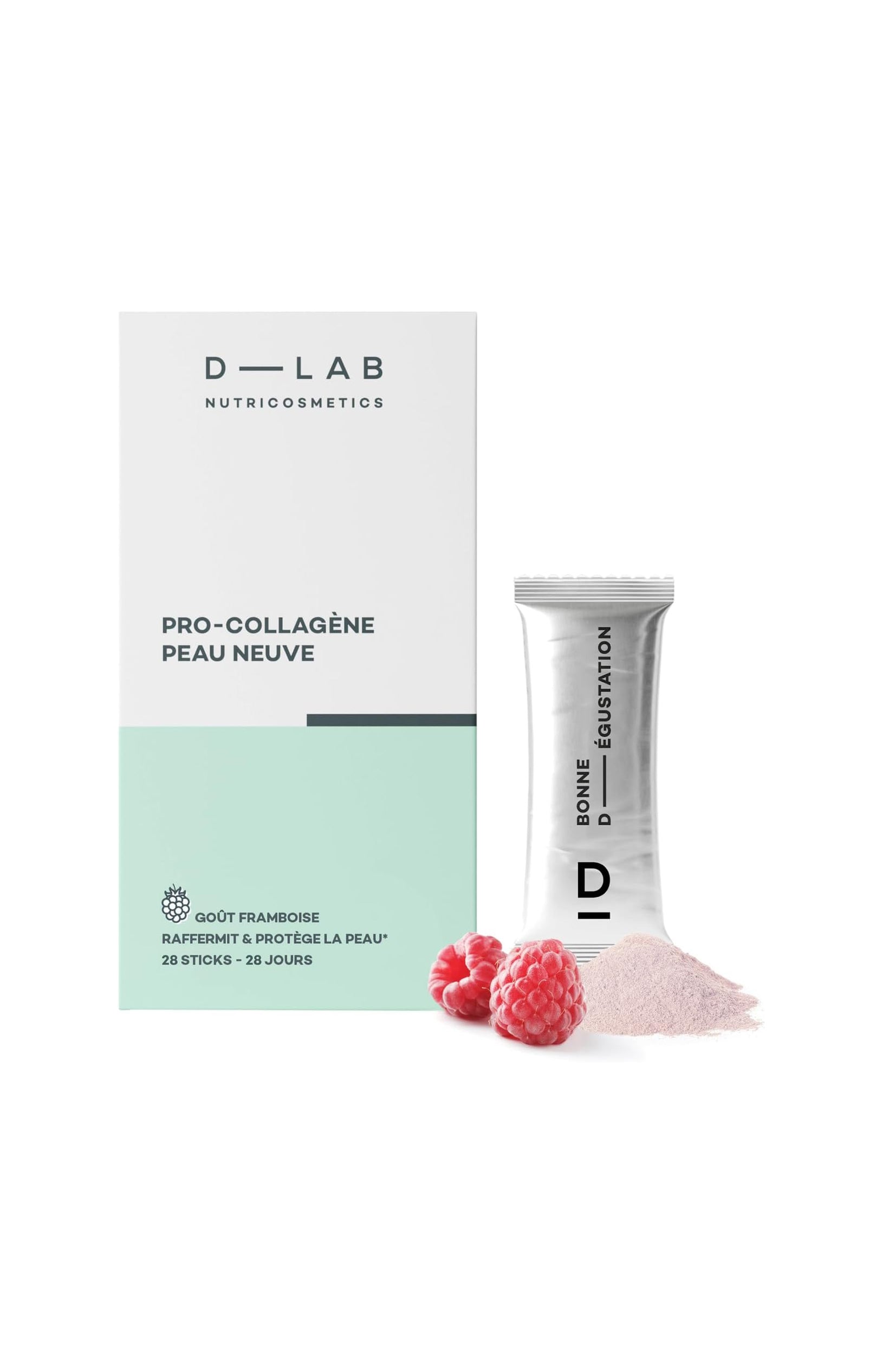 Sticks à boire anti-âge - Collagène - Framboise - 1 mois