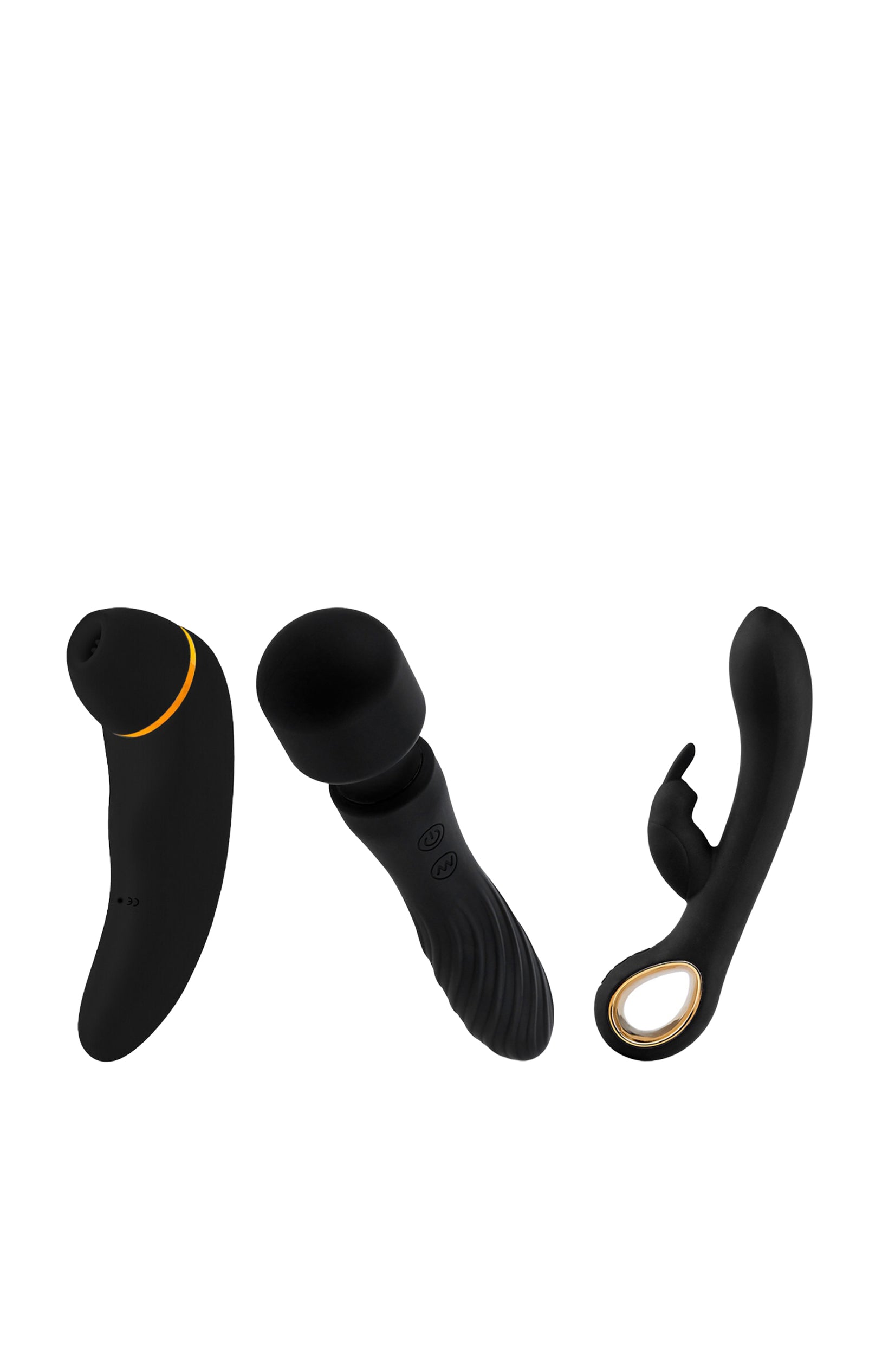 Pack solo - Stimulateur clitoridien, vibromasseur rabbit & wand - Noir