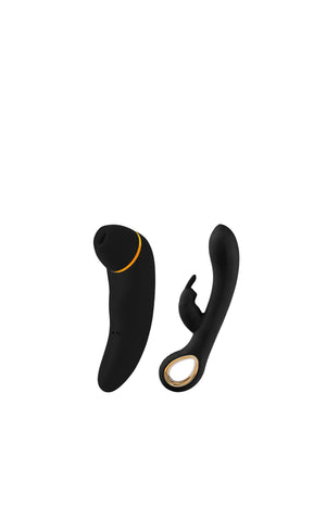 Duo - stimulateur clitoridien & vibromasseur rabbit - Noir