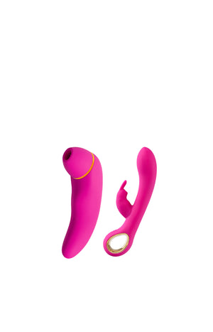 Duo - Stimulateur clitoridien & vibromasseur rabbit - Rose