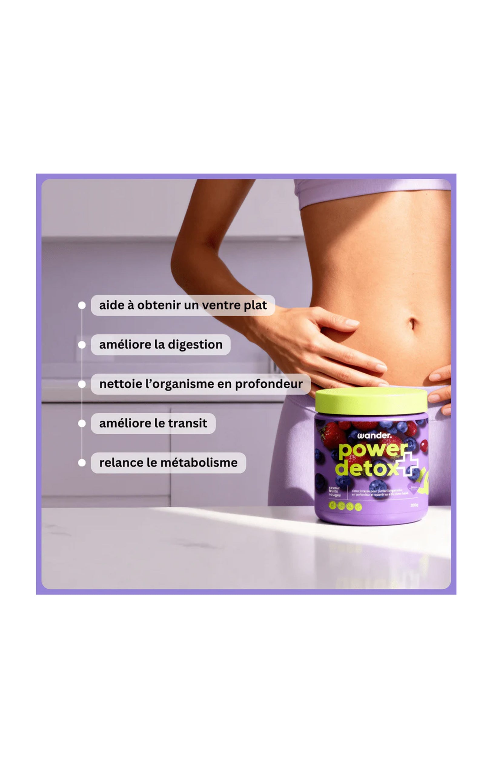 Cure ventre plat naturelle - Power Detox + - Fruits rouges - 200 g