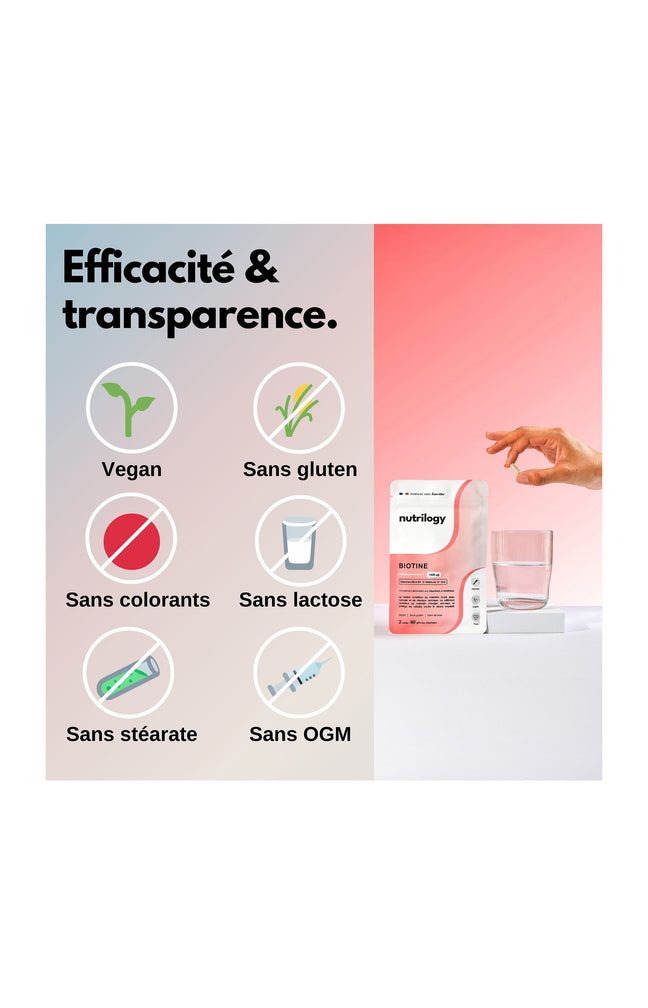 Cure cheveux & ongles - Biotine - 2 mois