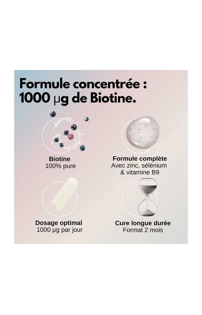 Cure cheveux & ongles - Biotine - 2 mois