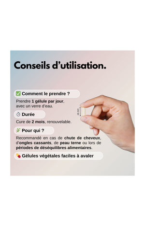 Cure cheveux & ongles - Biotine - 2 mois