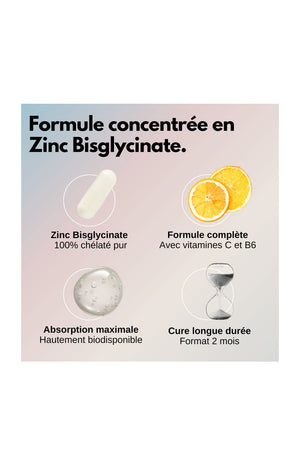 Cure beauté et bien-être - Zinc bisglycinate - 6 mois