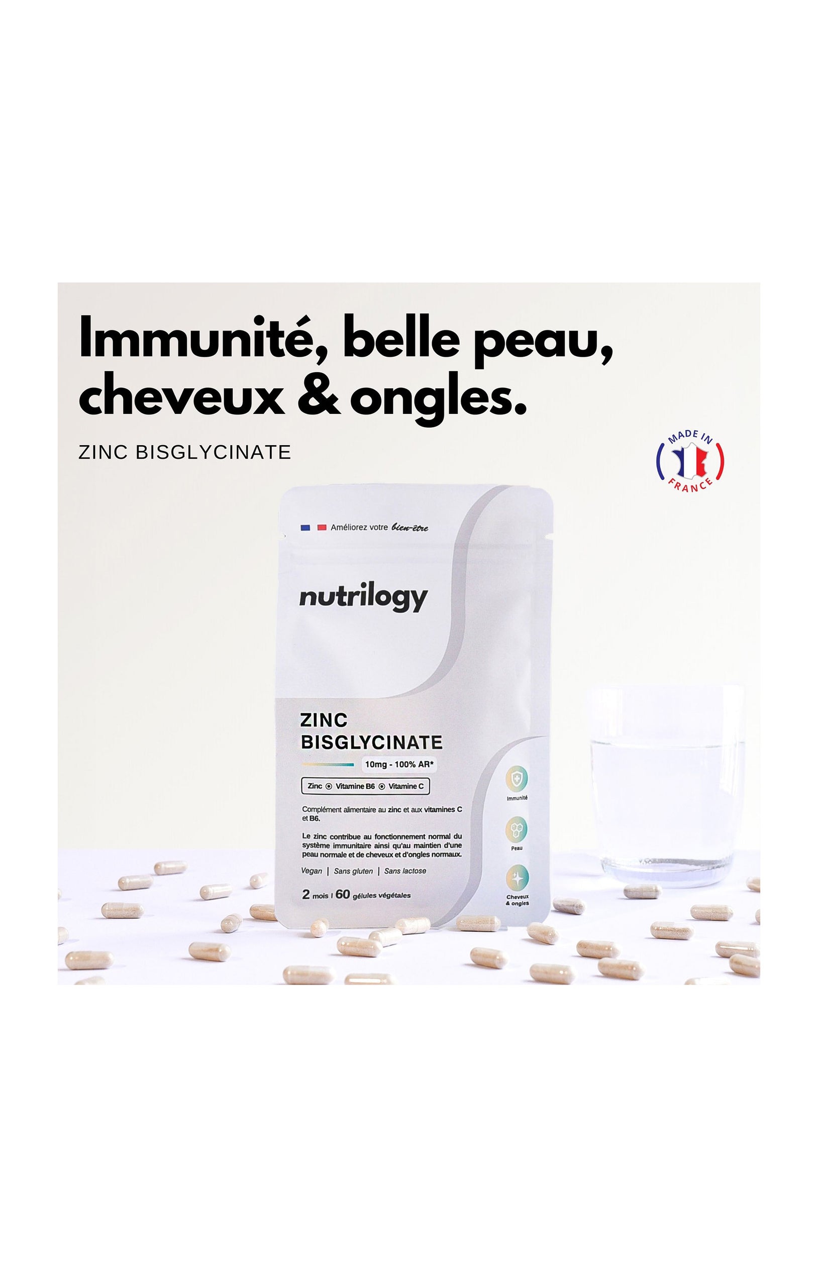 Cure beauté et bien-être - Zinc bisglycinate - 6 mois
