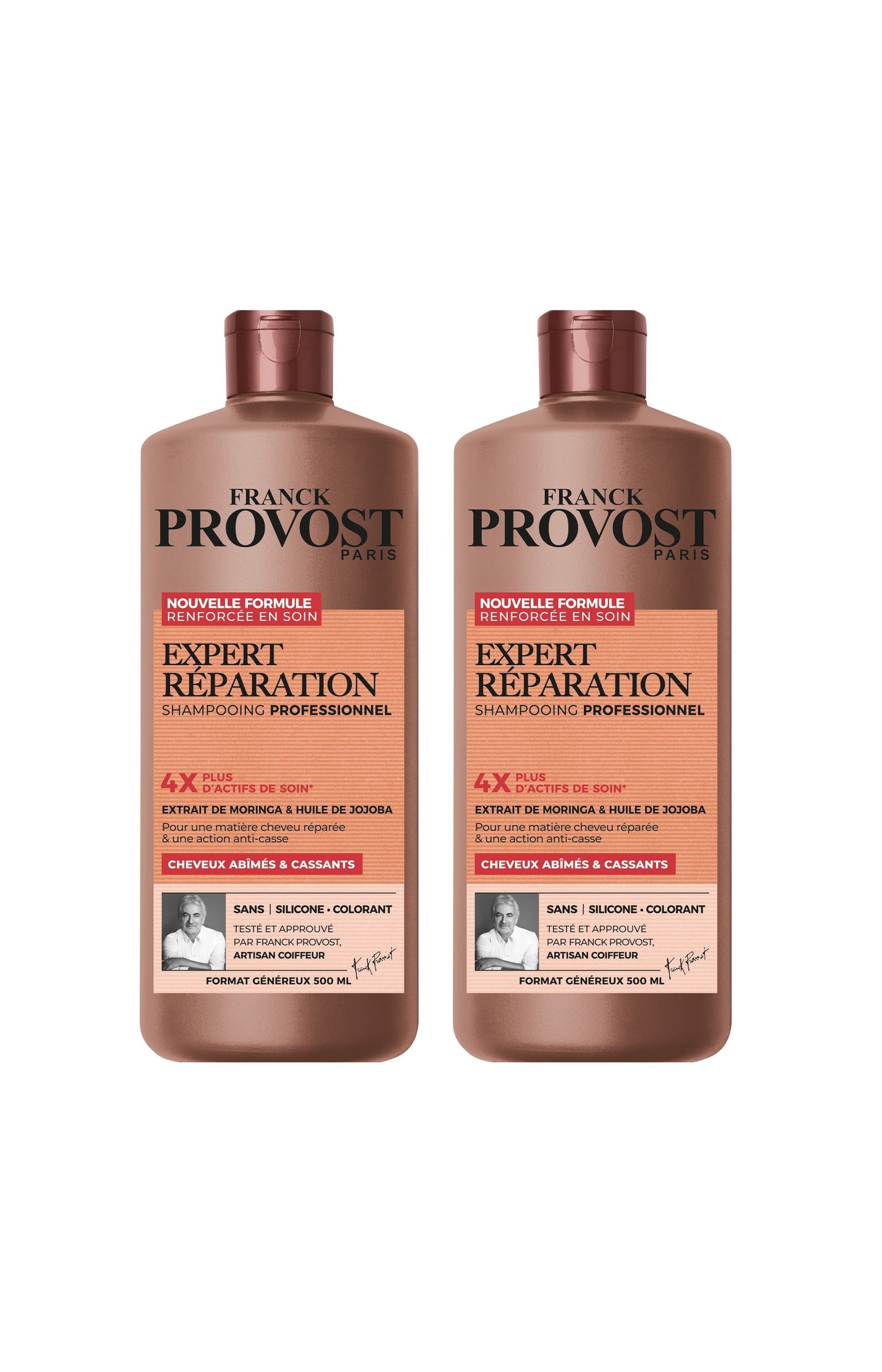 2 shampoings réparation - Moringa & Huile de jojoba - 500 ml