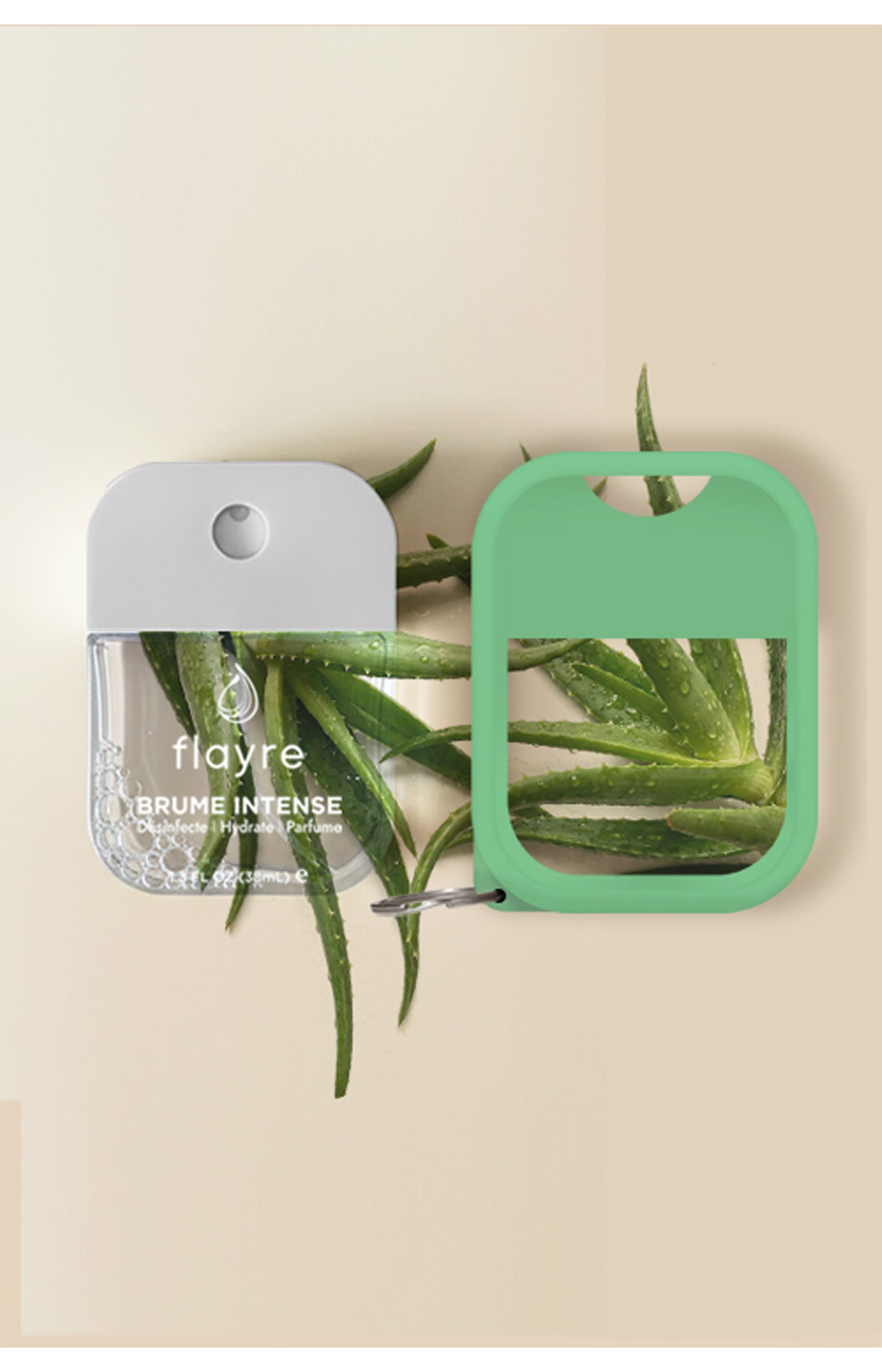 Spray désinfectant mains & étui vert - Aloe neutre