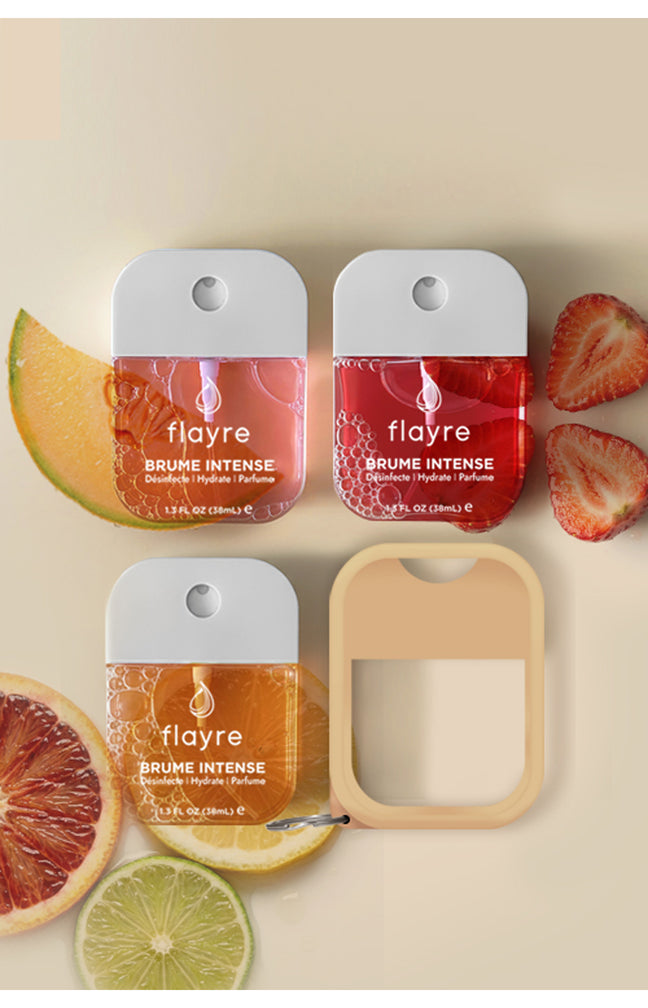 Sprays désinfectants mains & étui beige - Pack fruité
