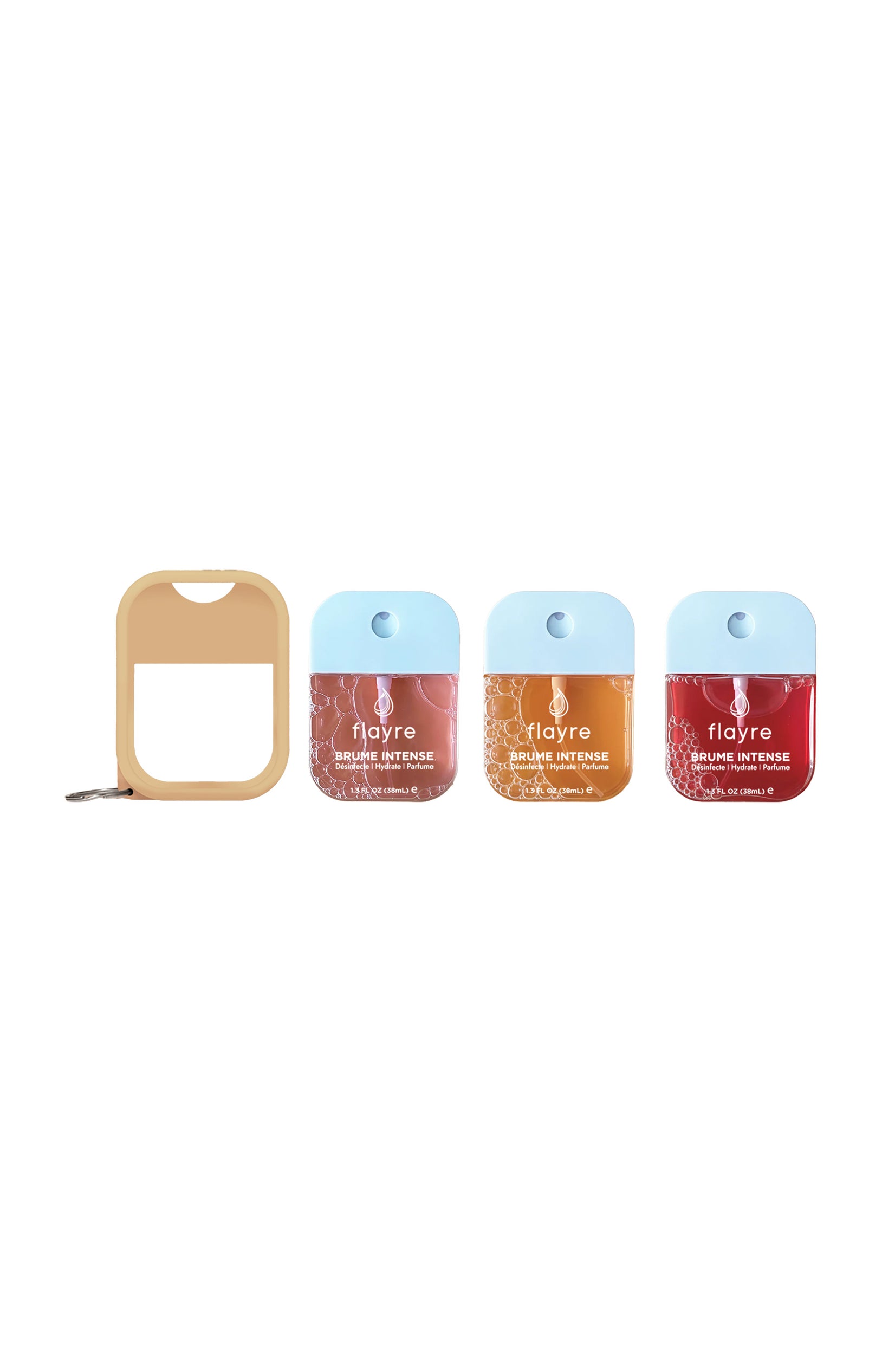 Sprays désinfectants mains & étui beige - Pack fruité