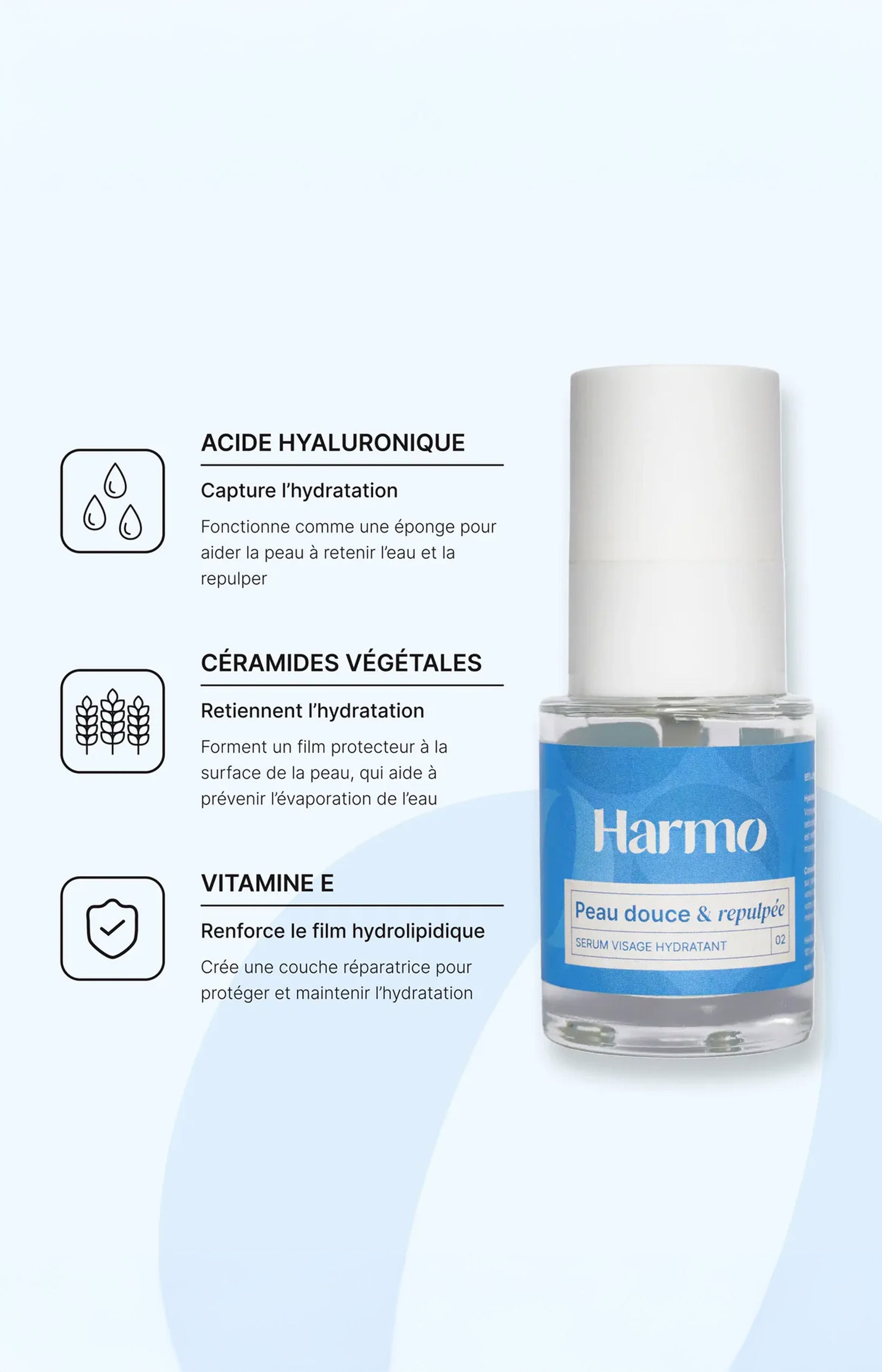 Sérum hydratant - Acide hyaluronique & vitamine E - Visage - 30 ml