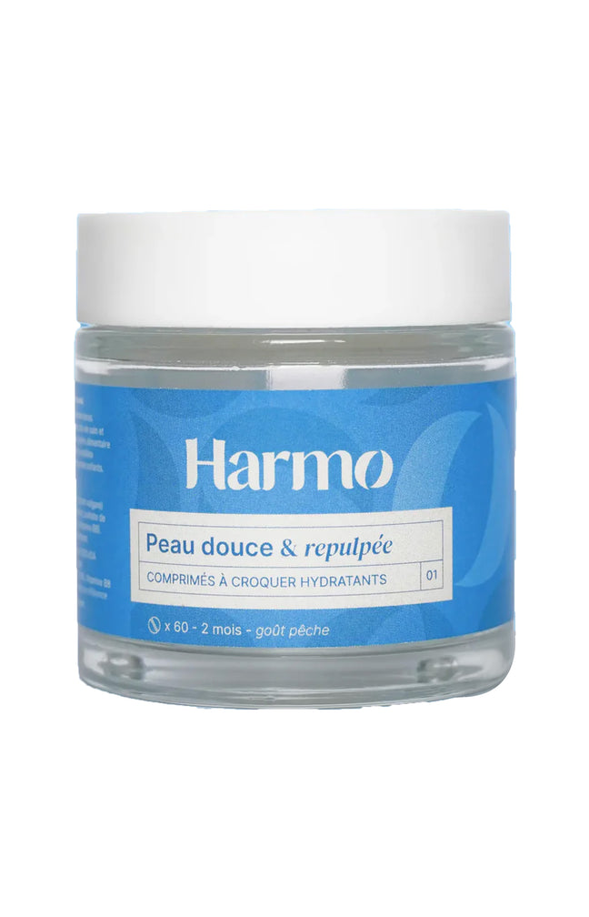 Comprimés à croquer hydratant - Acide hyaluronique & vitamine E - Pêche - 2 mois