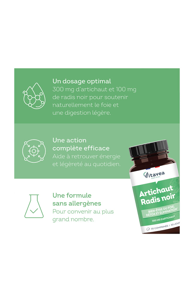 Cure detox foie - Artichaut & radis noir - 1 mois