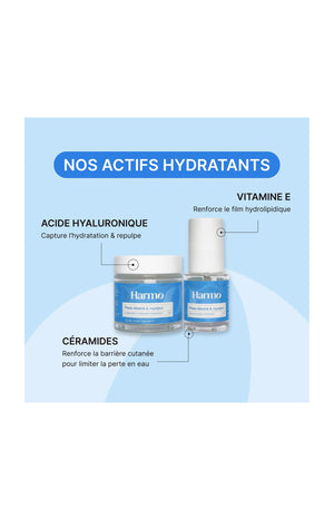 Comprimés à croquer & sérum hydratant - Acide hyaluronique & vitamine E