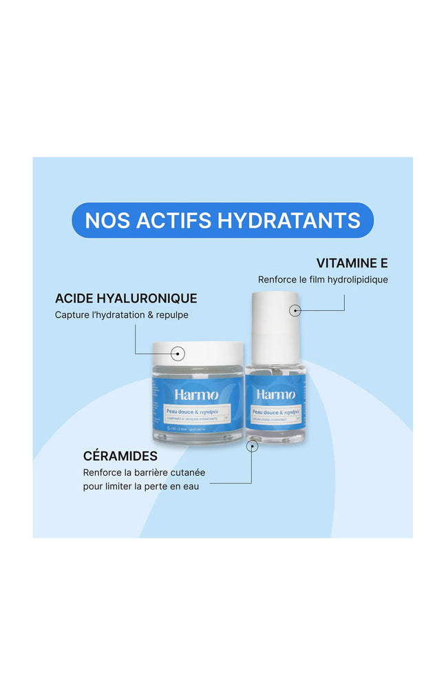 Comprimés à croquer & sérum hydratant - Acide hyaluronique & vitamine E