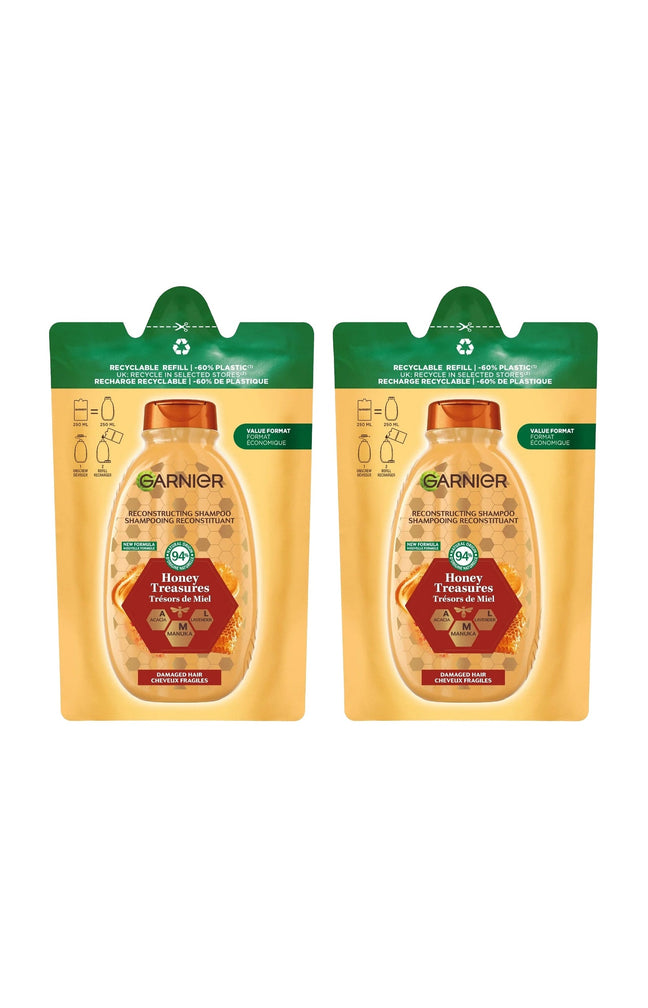Eco-recharges shampoings reconstituants - Trésors de miel - 2 x 250 ml