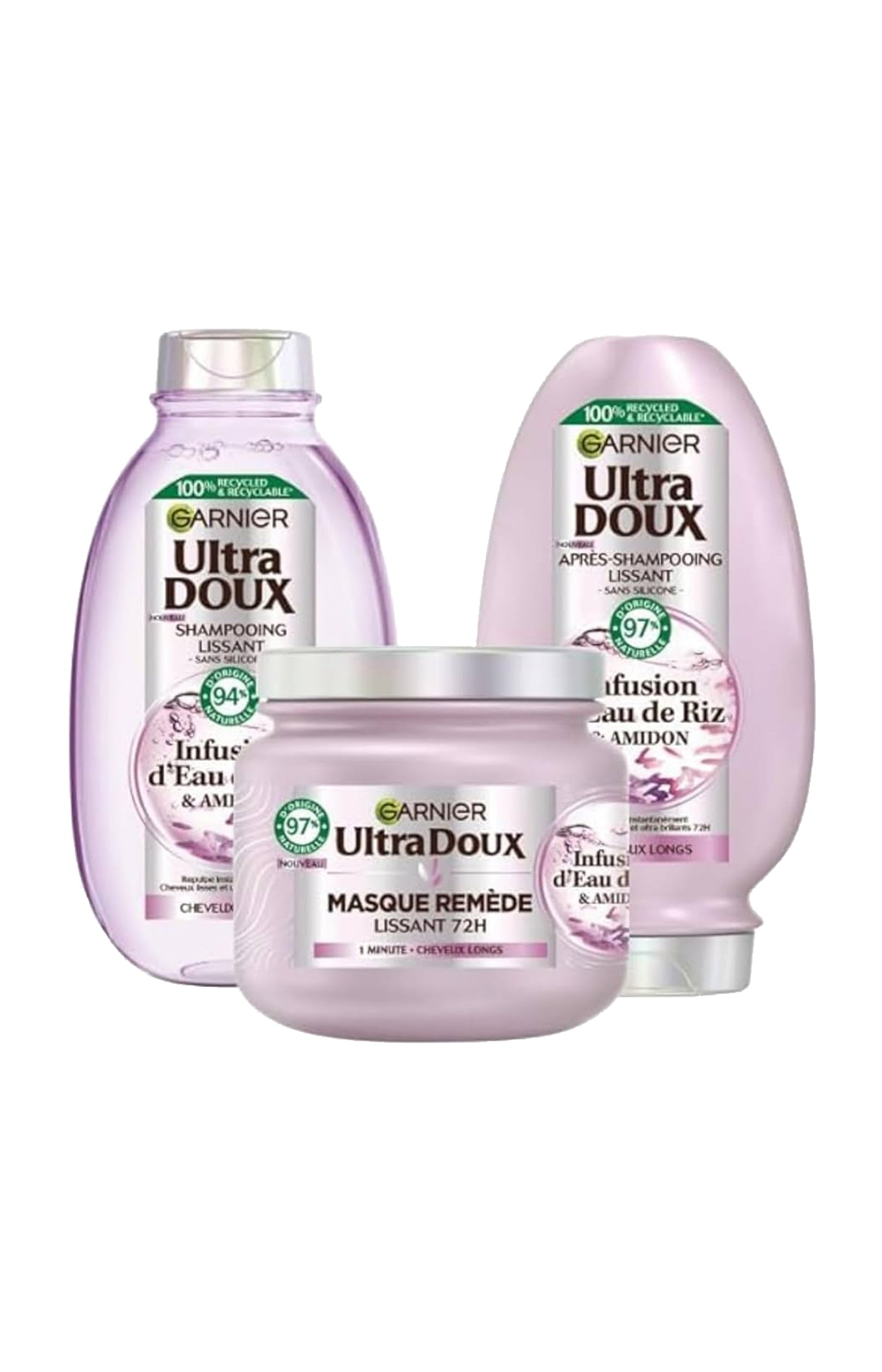 Routine lissante - Eau de riz & amidon - 3 produits