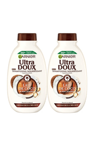 2 shampoings nourrissants - Lait de coco & macadamia - 300 ml