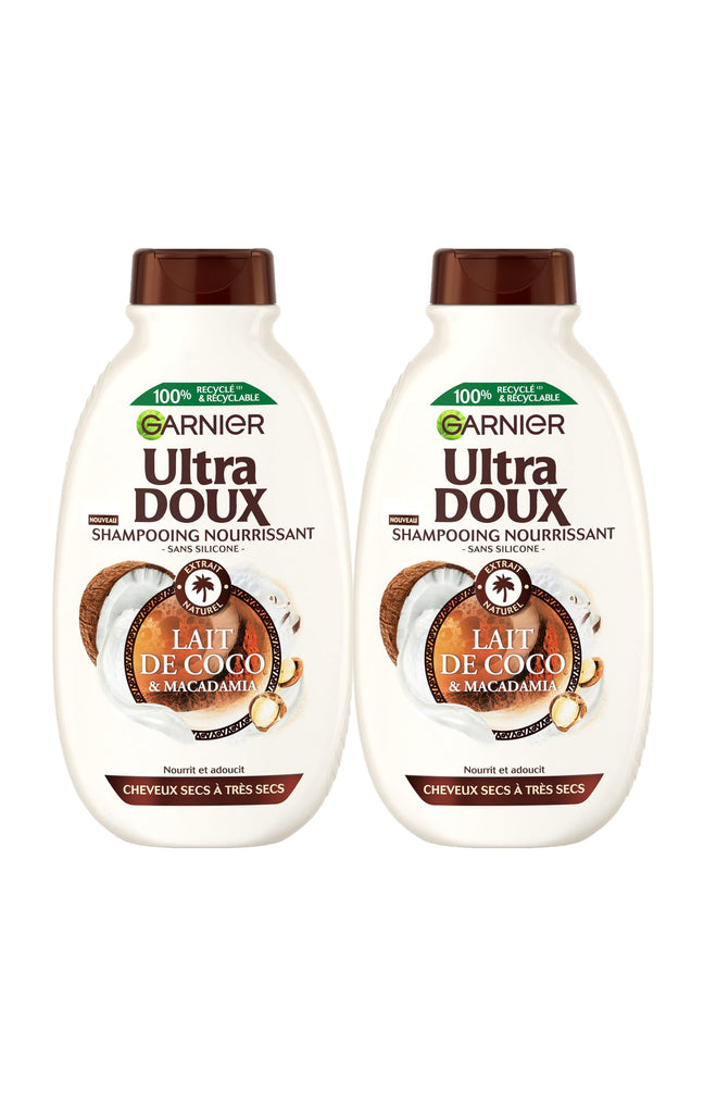 2 shampoings nourrissants - Lait de coco & macadamia - 300 ml