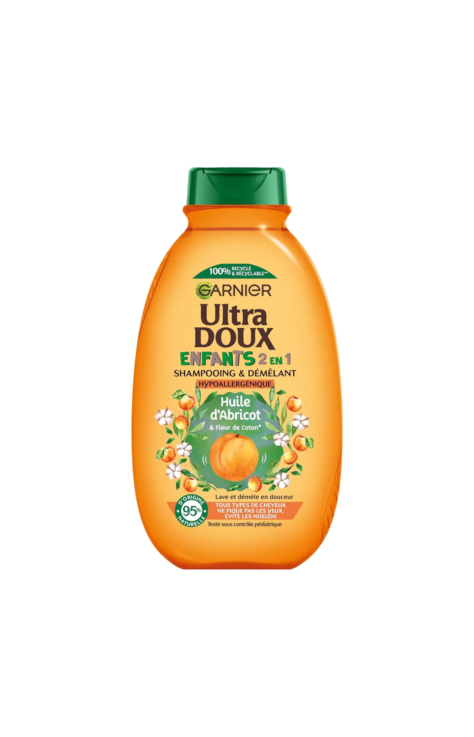 Shampoings démêlants 2-en-1 - Huile d'abricot & Fleur de coton - Enfant - 2 x 600 ml