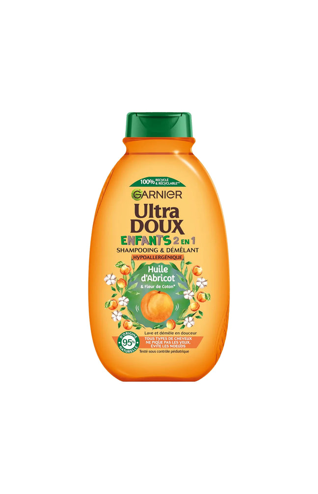 Shampooing démélant 2 en 1 - Huile d'abricot & Fleur de coton - Enfant - 600 ml