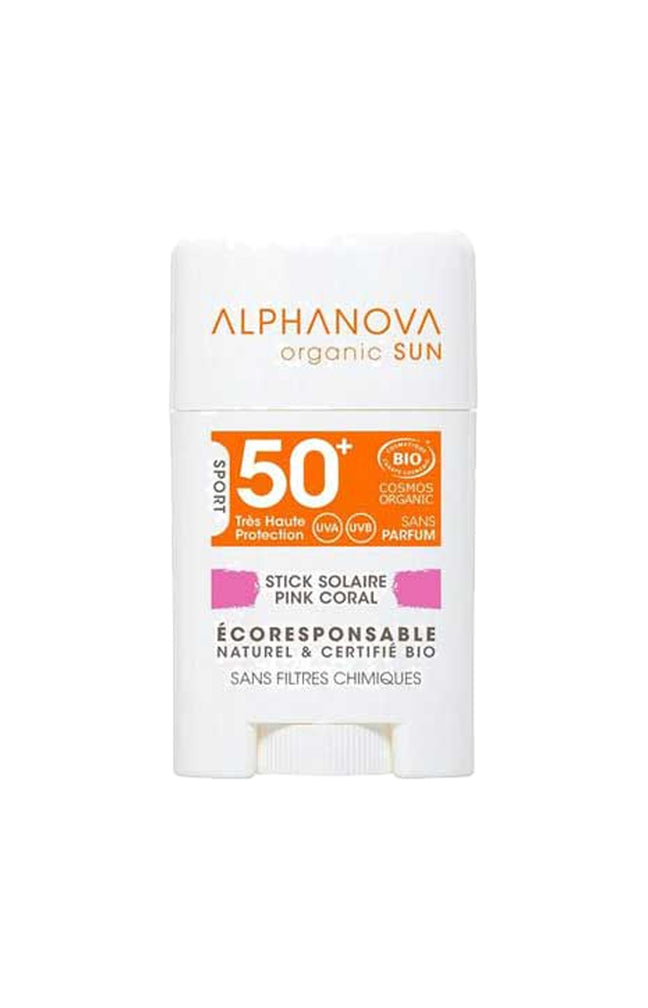Stick solaire coloré bio & hypoallergénique SPF50+ - Rose - Visage - 12 g