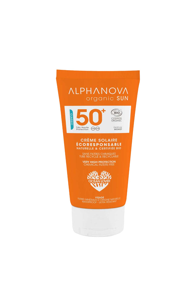Crème solaire SPF50+ bio - Aloe vera & huile de jojoba - Visage & corps - 50 g