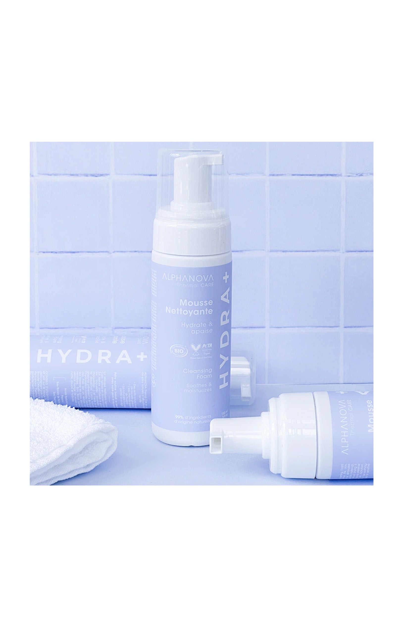 Mousse nettoyante apaisante bio - Hydra+ - Visage