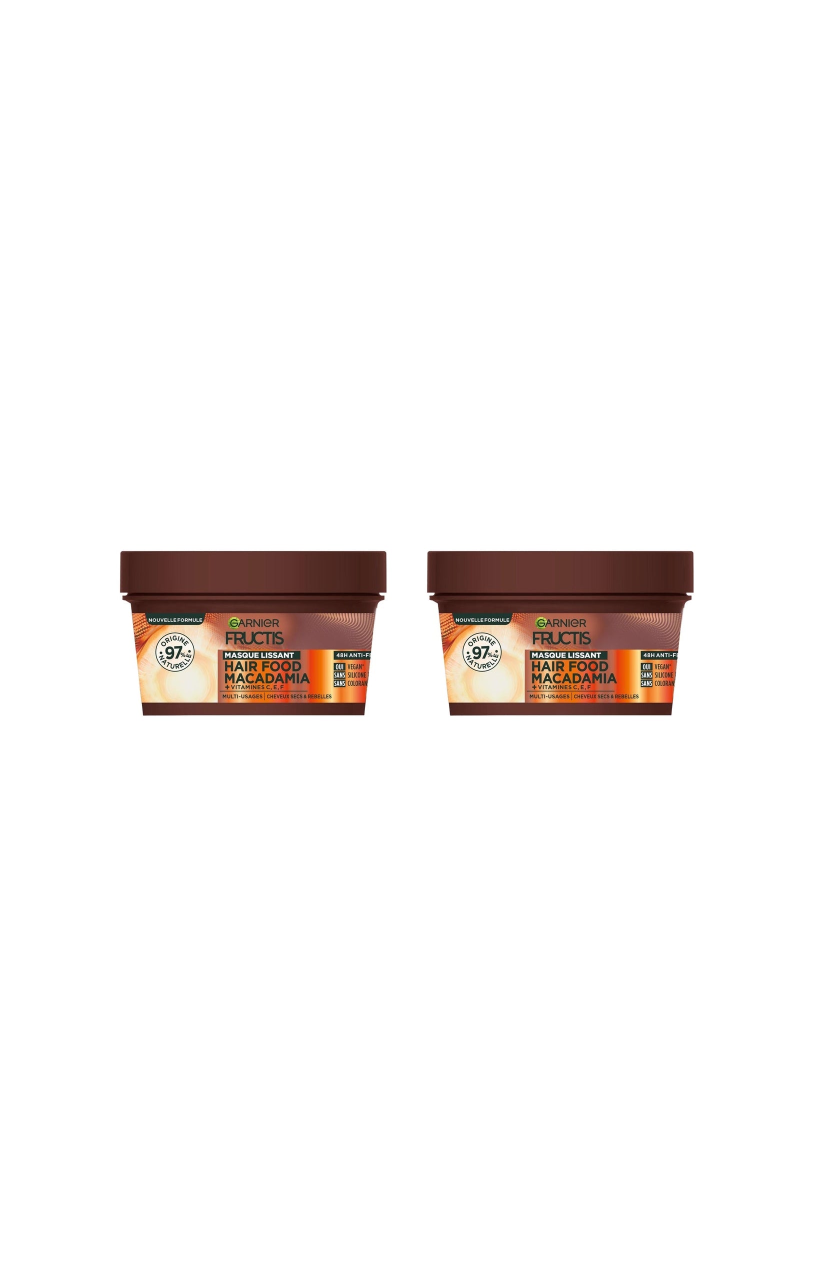 2 masques lissants - Hair Food Macadamia - 320 ml