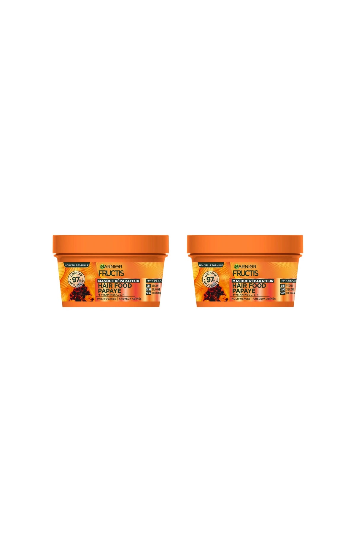 2 masques réparateurs - Hair Food Papaye - 320 ml