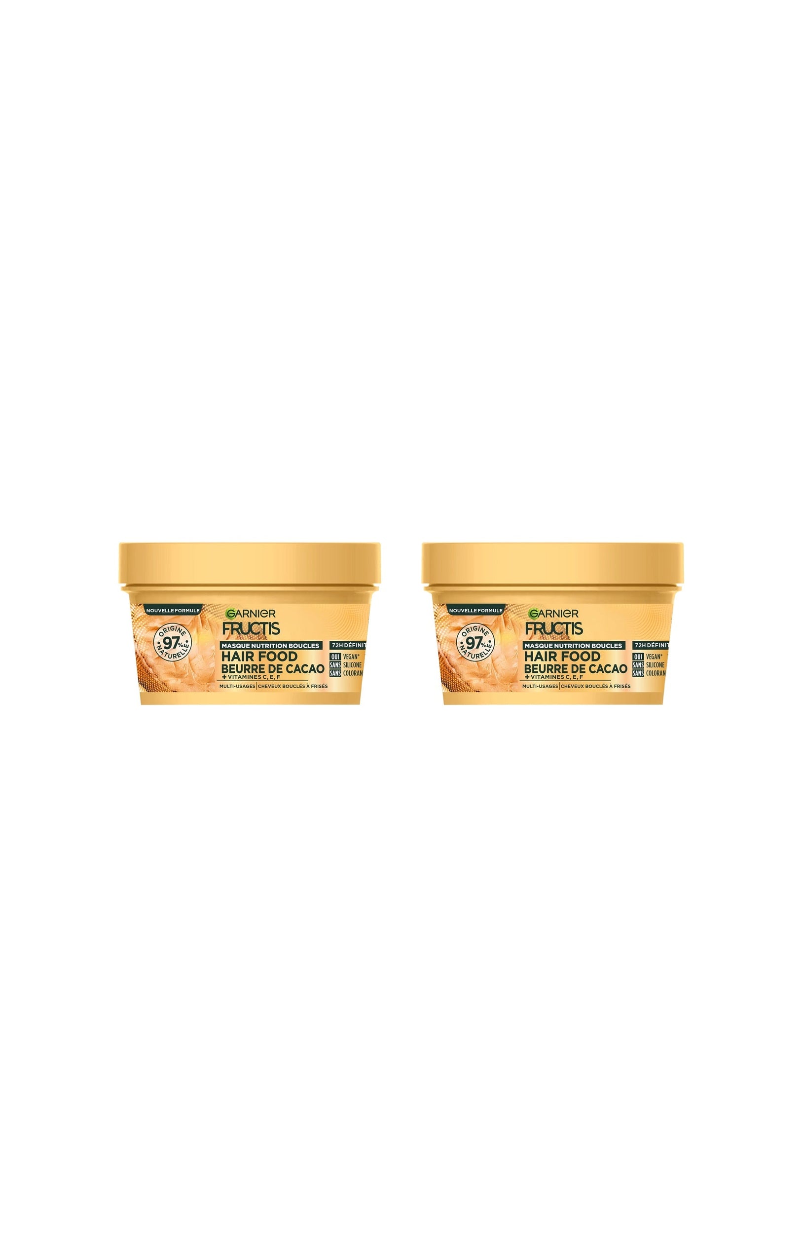 2 masques nutrition boucles - Hair Food Beurre de Cacao - 320 ml
