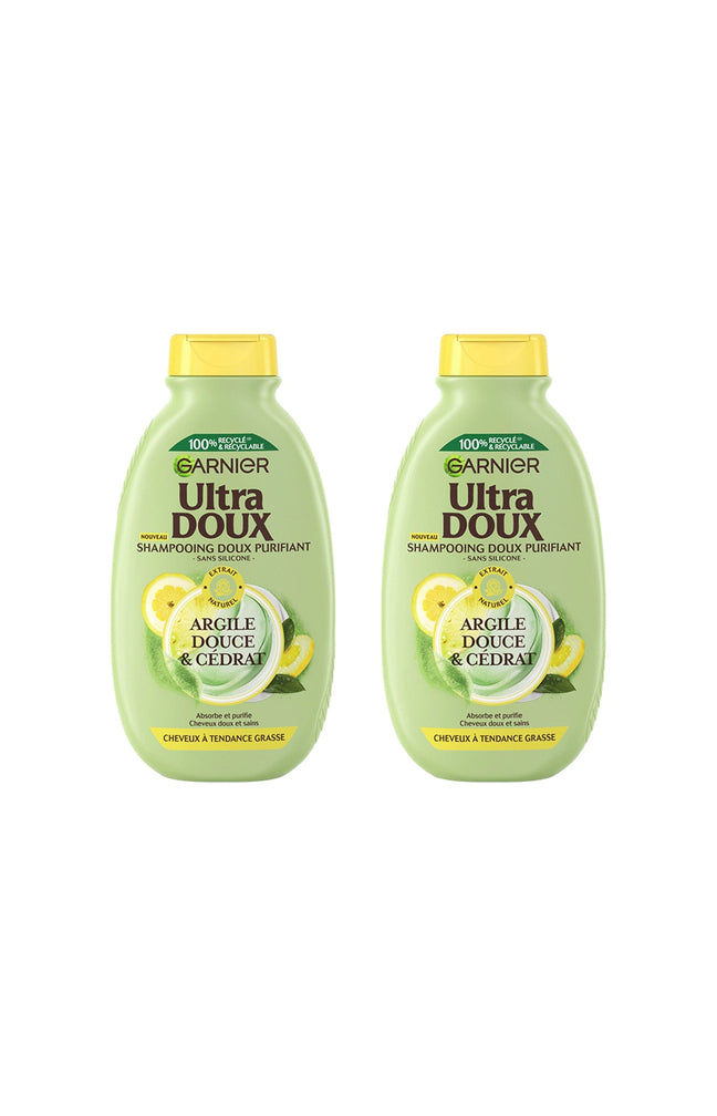 2 shampoings doux purifiants - Argile douce & cédrat - 300 ml