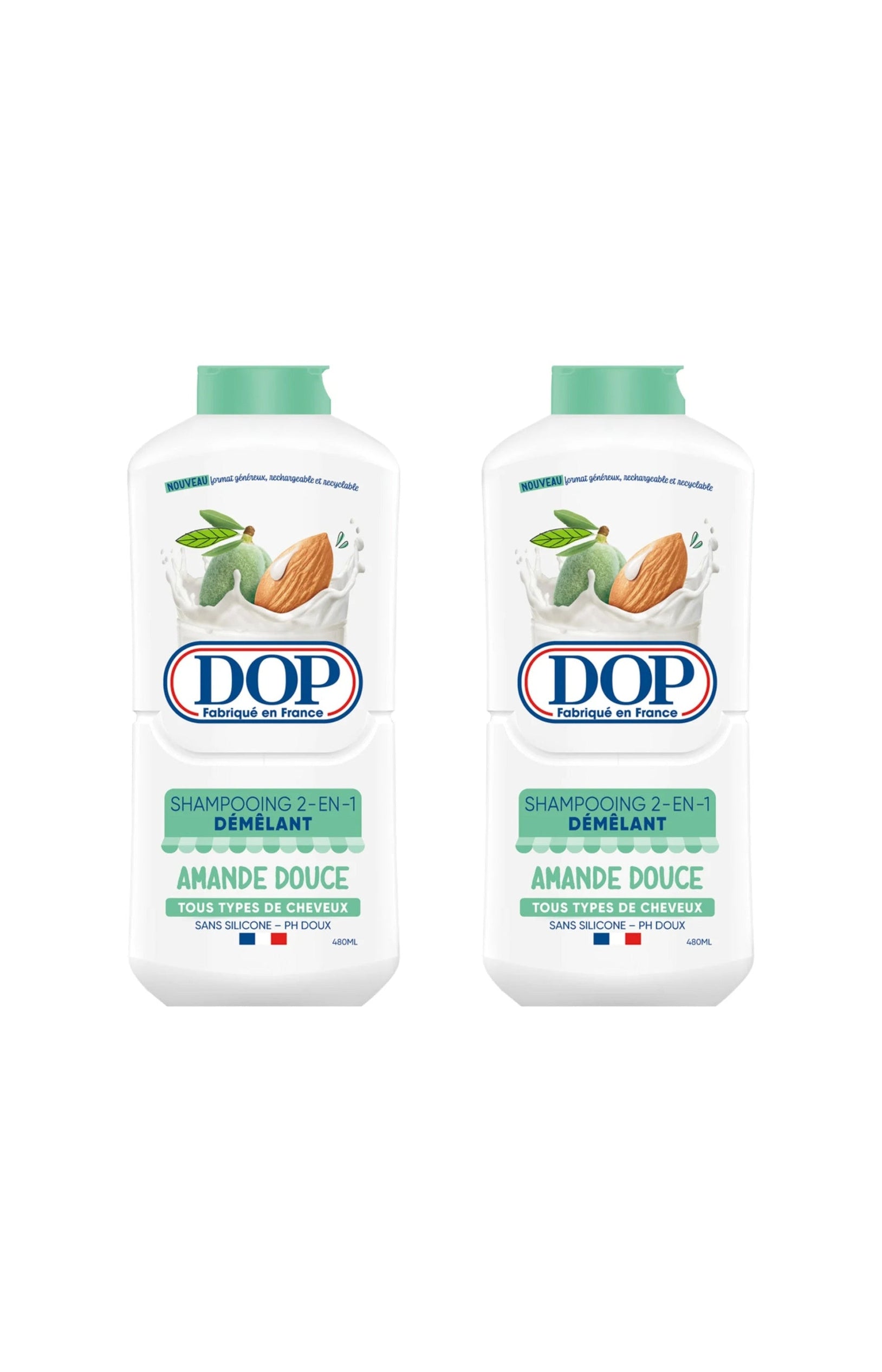2 shampoings - 2en1 amande - 480 ml
