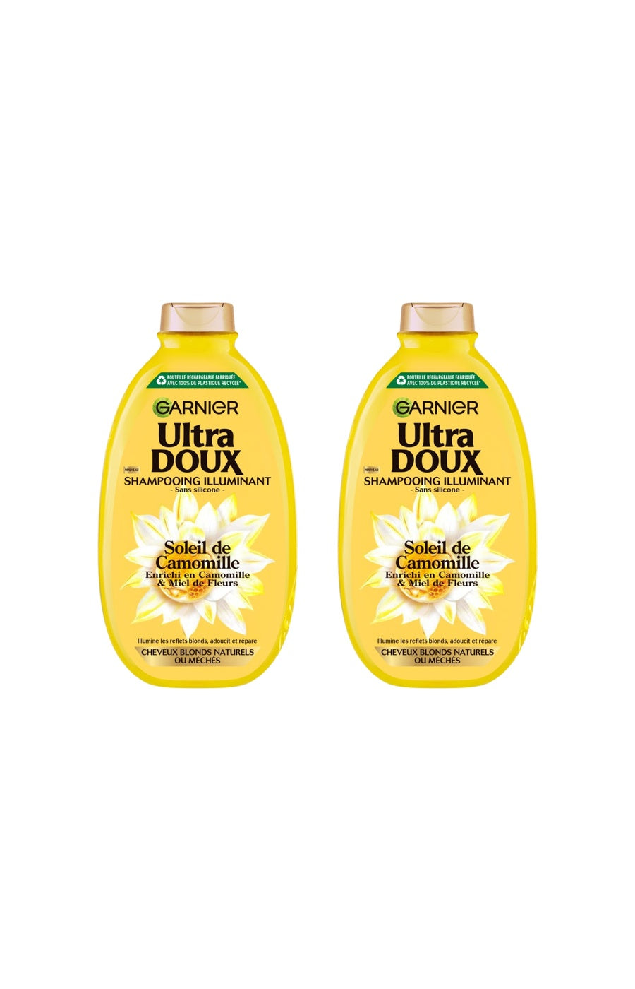 2 shampoings illuminants - Camomille & Miel de fleurs - 600 ml