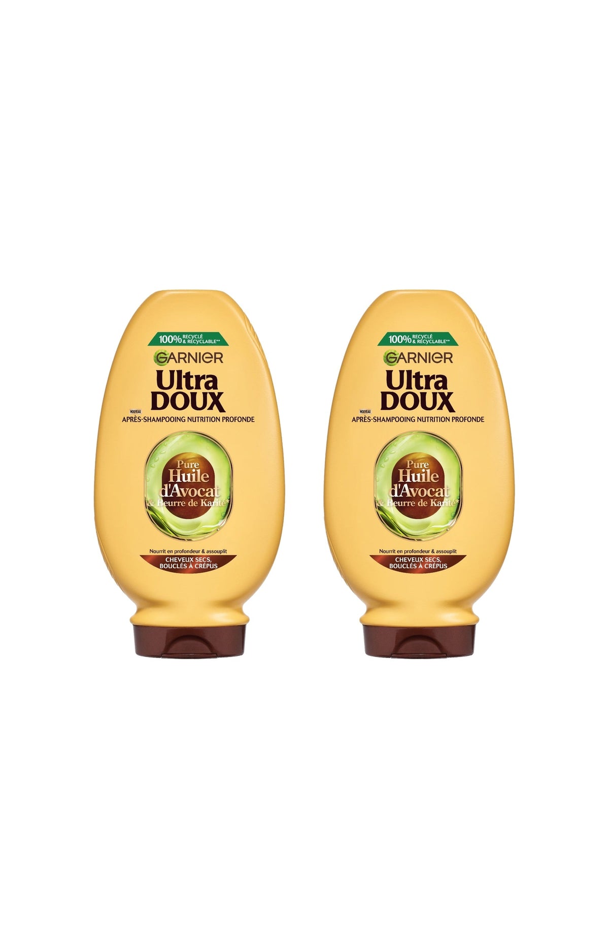 2 après-shampoings nutrition - Cheveux secs, bouclés à crépus - 250 ml