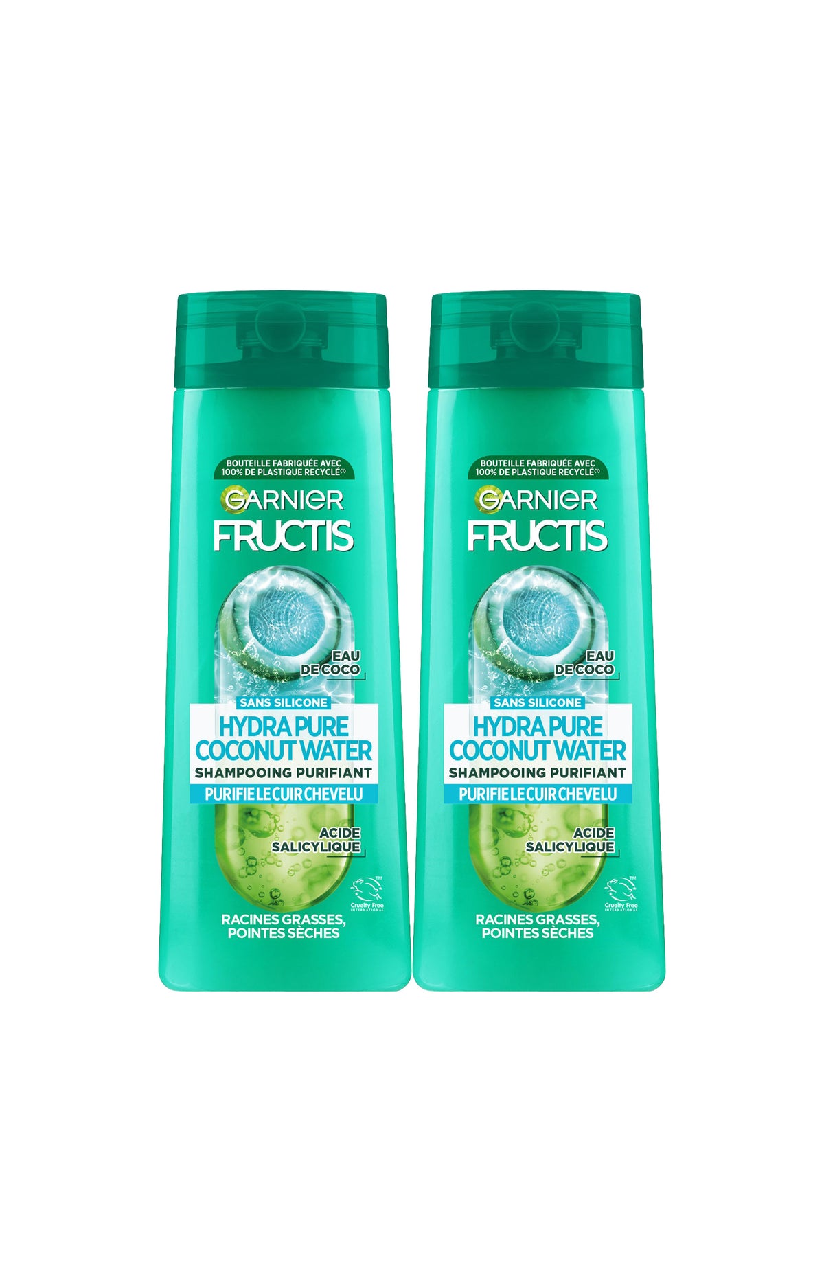 2 shampoings purifiants sans silicone - Racines grasses - 300 ml