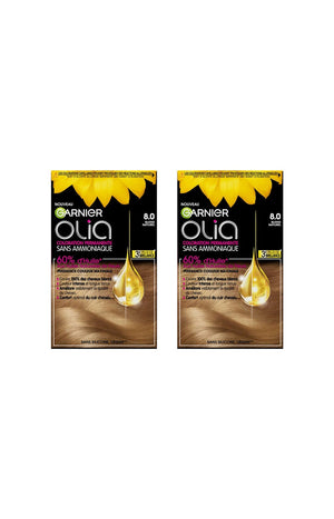2 Kits colorations permanentes - 8.0 blond naturel