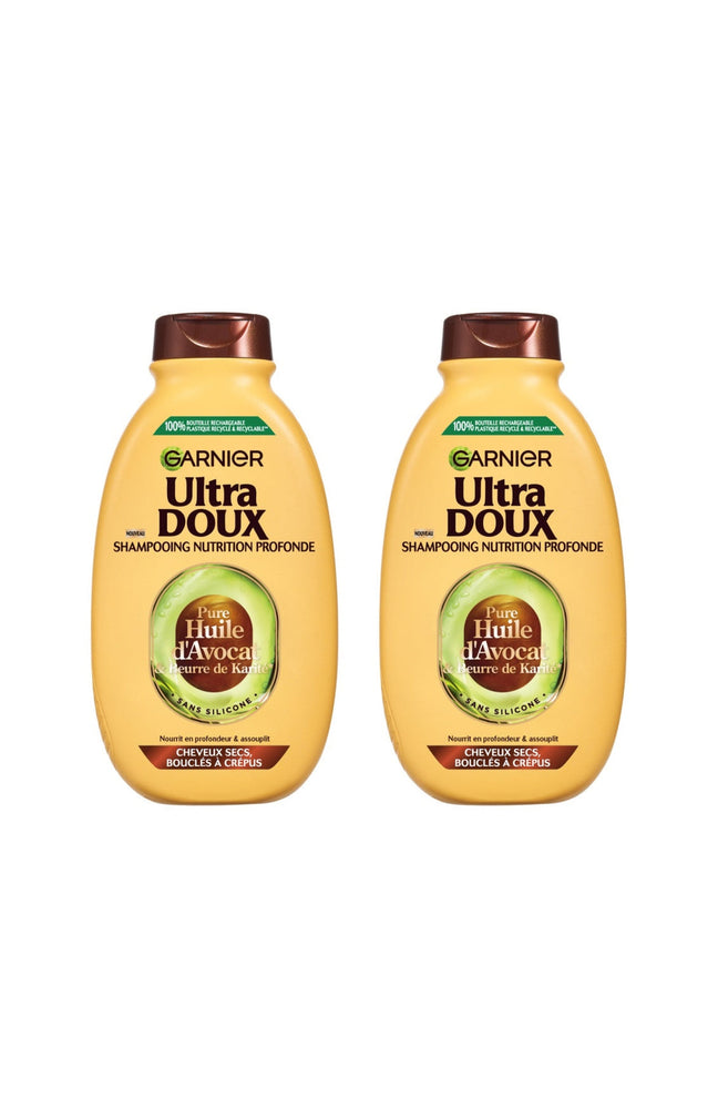 2 shampoings - nourissant - Ultra Doux - Avocat & Beurre de karité - 400 ml