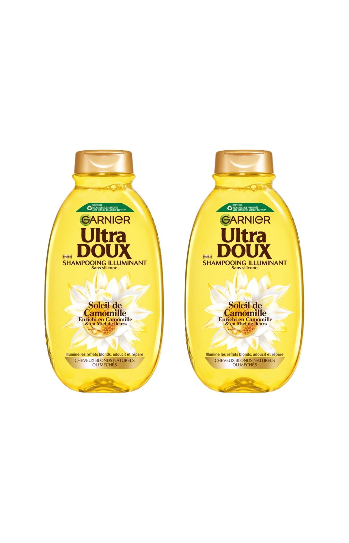 2 shampoings illuminants - Camomille & Miel de fleurs - 400 ml
